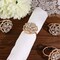 4 Gold Metal Rose Flower Napkin Rings Rhinestones Party Events Home Decorations